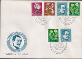 1960, Pro Juventute FDC J183-J186 Satz ohne J187, sauber!