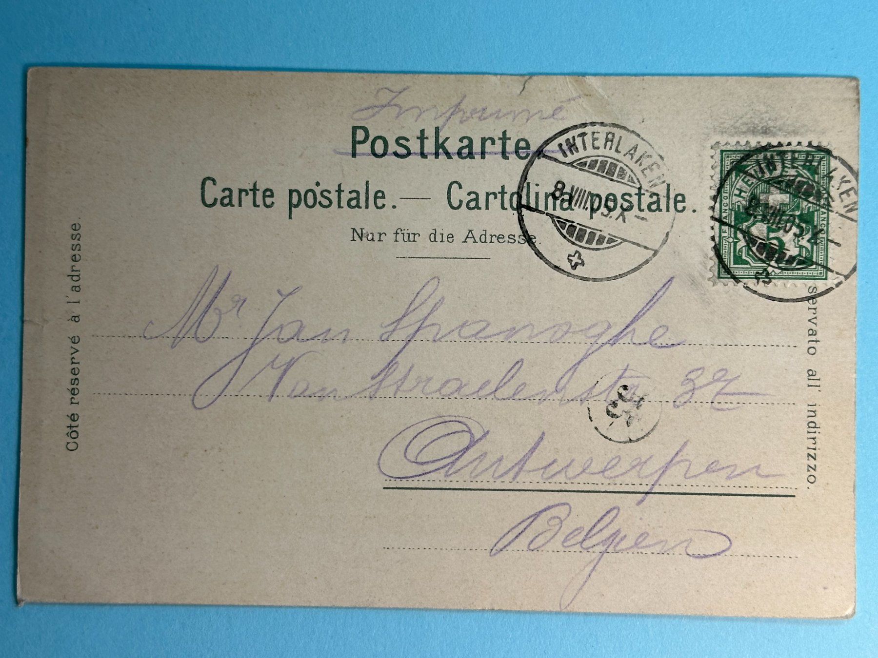 Cartoline postali: Spiez am Thunersee - 1905 – Usato da Steg VS venduto da danwer74 1