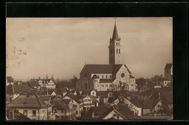 Cartoline postali: AK Romanshorn, Hafenstrasse mit Kirche – Usato da Berlin venduto da bartko-reher