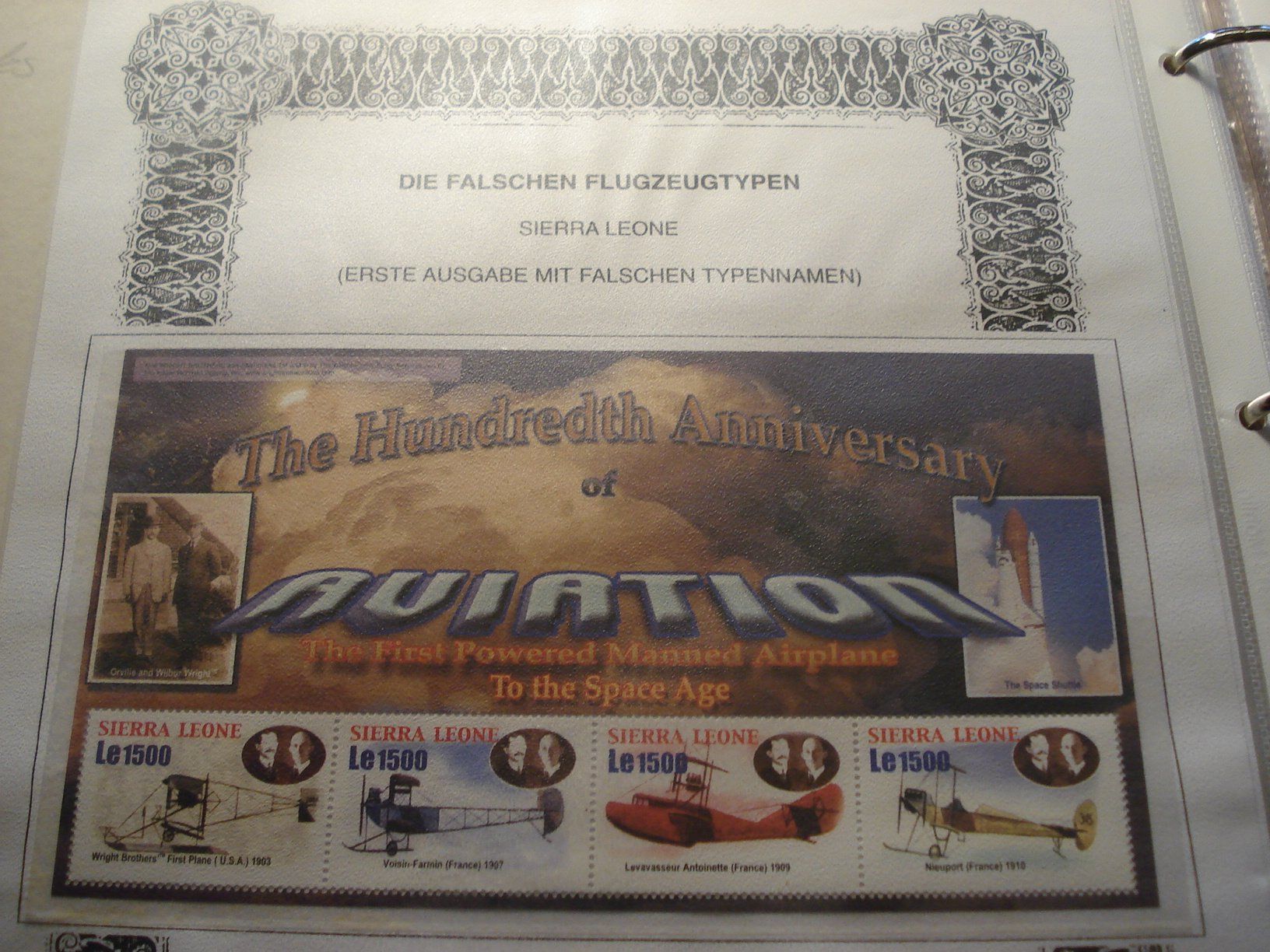 Alle Briefmarken: Sierra Leone, 2 Blocks 100 J. Luftfahrt, ** – Gebraucht aus Niederwil AG von morostahu 1