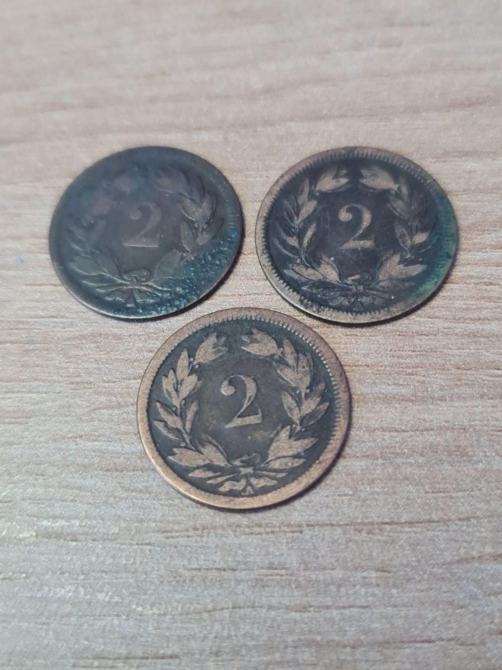 Tutti le monete: SCHWEIZER MÜNZEN 2 RAPPEN 1850 + 1851 – Usato da Windisch venduto da MarcelS01