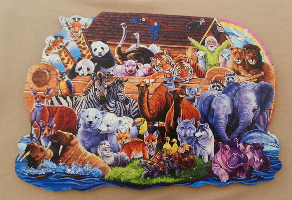 CUVZORA Katzenförmiges Puzzle 135 Teile – Holzpuzzle Farbig