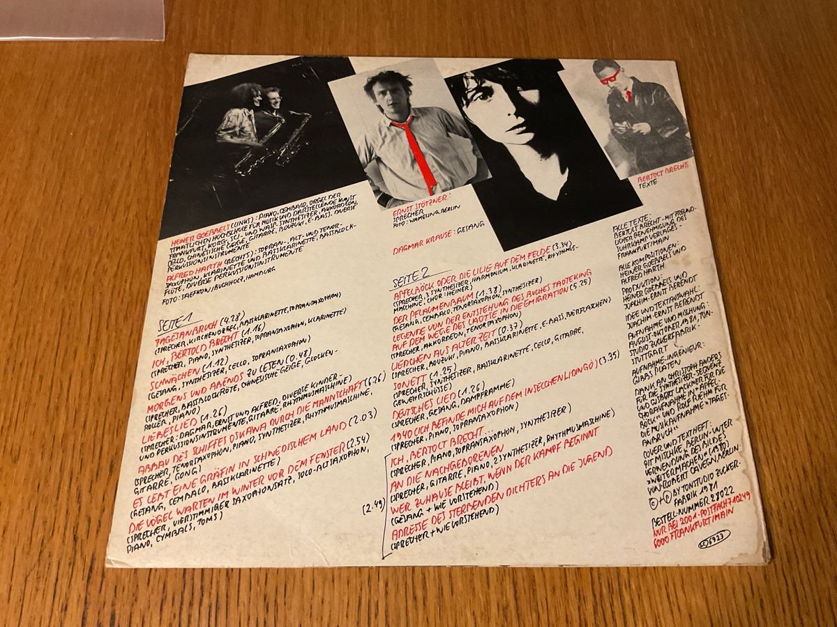 Schallplatten: Bertolt Brecht Zeit Wird Knapp Vinyl LP  – Gebraucht aus Steinach von Quarkie 1