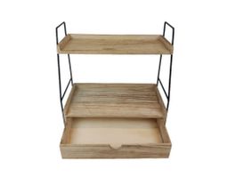 Kleines Holzregal mit Schublade