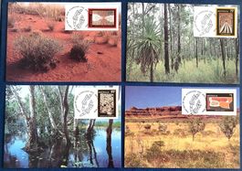 1993 Australien  Aborigines Gemälde Maximumkarten Satz