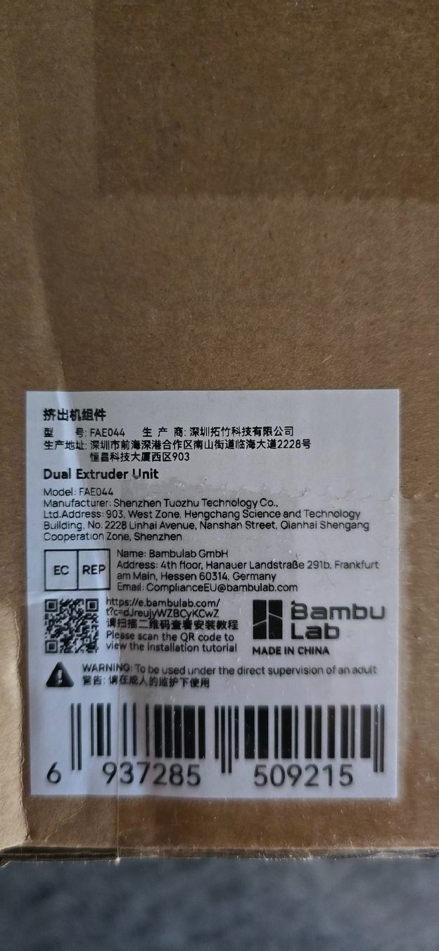 Bambu Lab Stampanti 3D: Bambu Lab H2 dual extruder unit – Nuovo e nell'imballaggio originale da Siviriez venduto da gad_6pqg