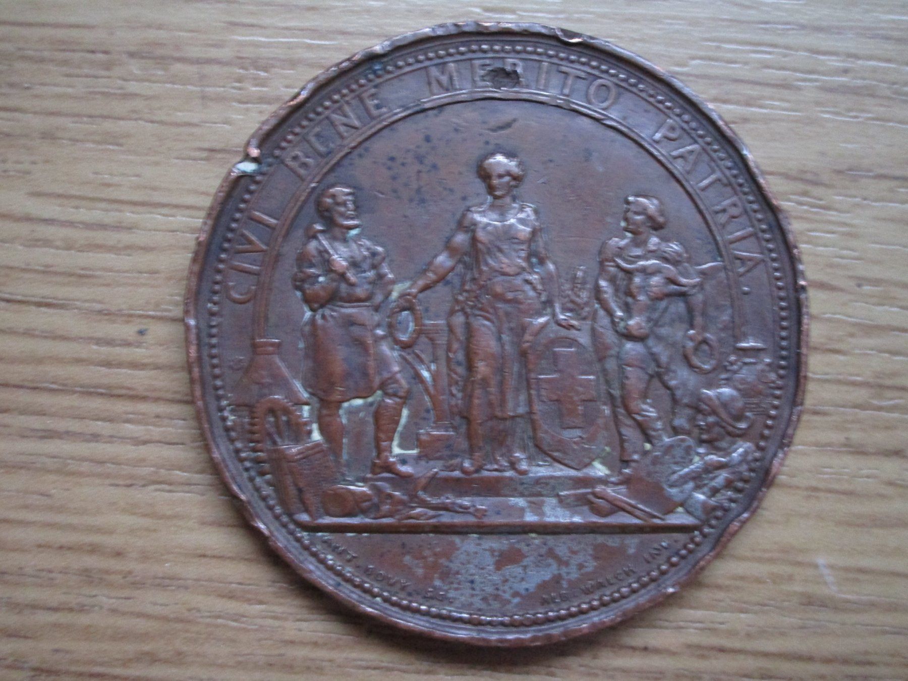 Medaillen: Bronzemedaille  BERNAE 1857 – Gebraucht aus Heimberg von Lupo57