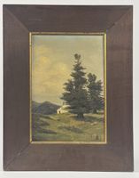 Dipinto olio C. Meltzer paesaggio Jura 1887