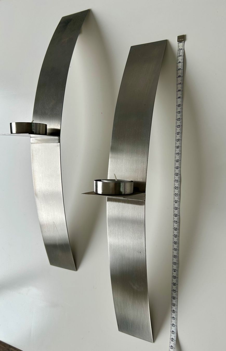 Portacandele: 2 Wandkerzenhalter Edelstahl gebogen – Usato da Luzern venduto da and_yq2s 3