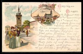 Litho Basel, Strassenpartie, Kirche