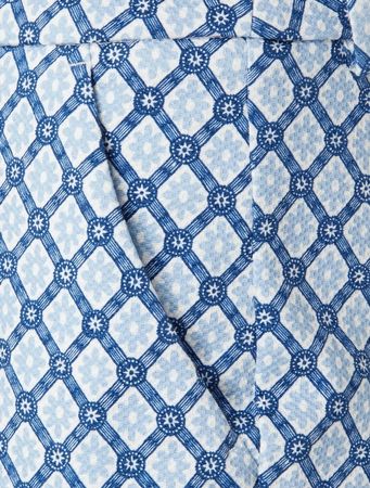 Max Mara Weekend BW Piqué Hose blau weiss Gr 44 gewaschen