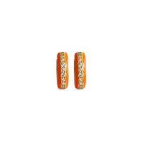 925 Silber Creolen orange emailliert