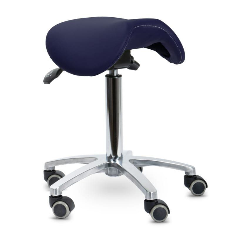 Hocker: Praxis Drehhocker mit kippbarem Sattelsitz blau – Neu und originalverpackt aus Schaffhausen von Praxis-Nova 1
