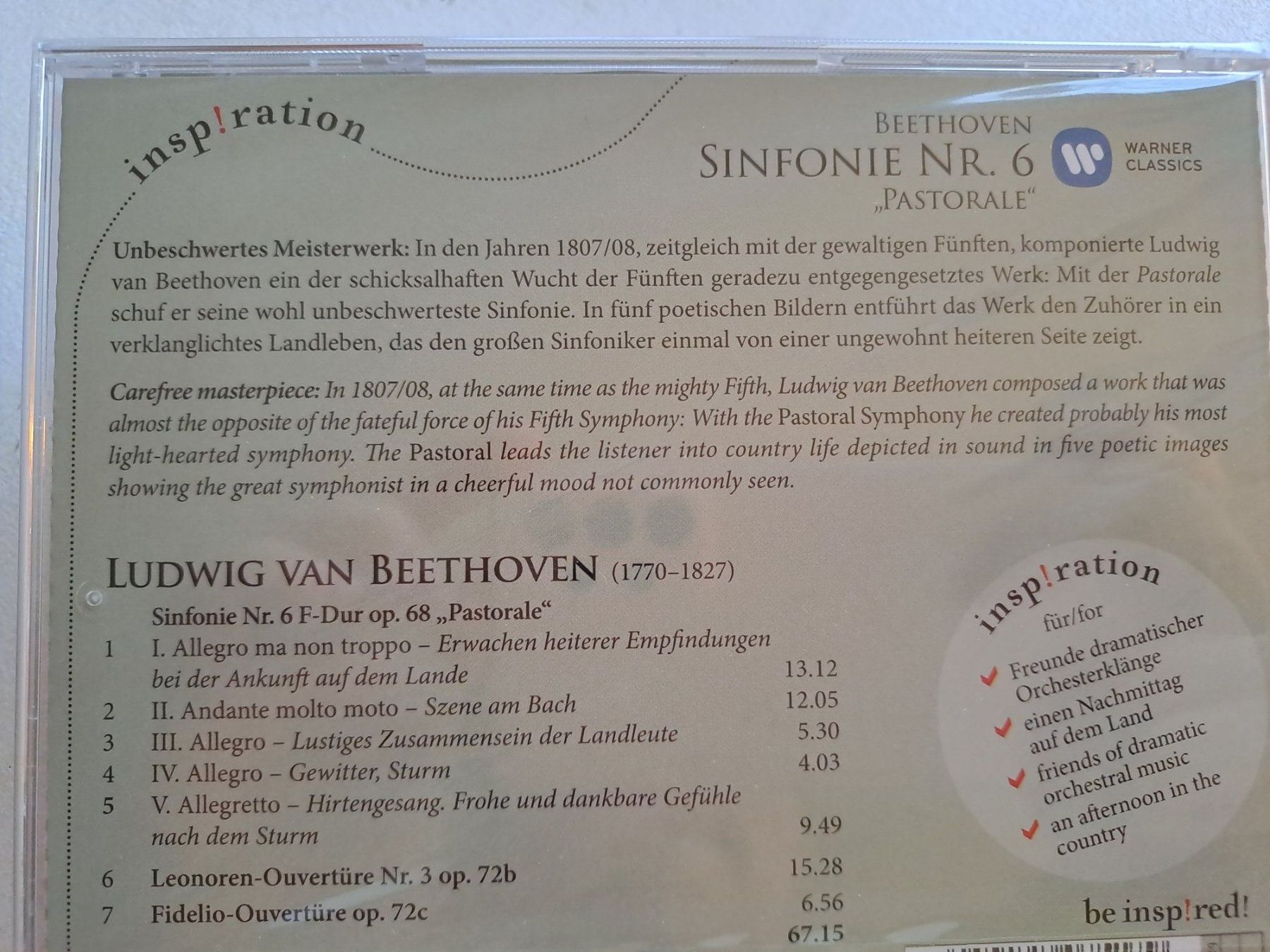 CD: CD Beethoven Sinfonie Nr.6 Pastorale – Nuovo e nell'imballaggio originale da Volketswil venduto da ronbons 2