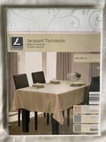Stilvolle Jacquard Tischdecke, weiss, 140 x 220 cm