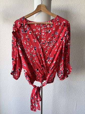 Blouse cache-cœur Kookai rouge 