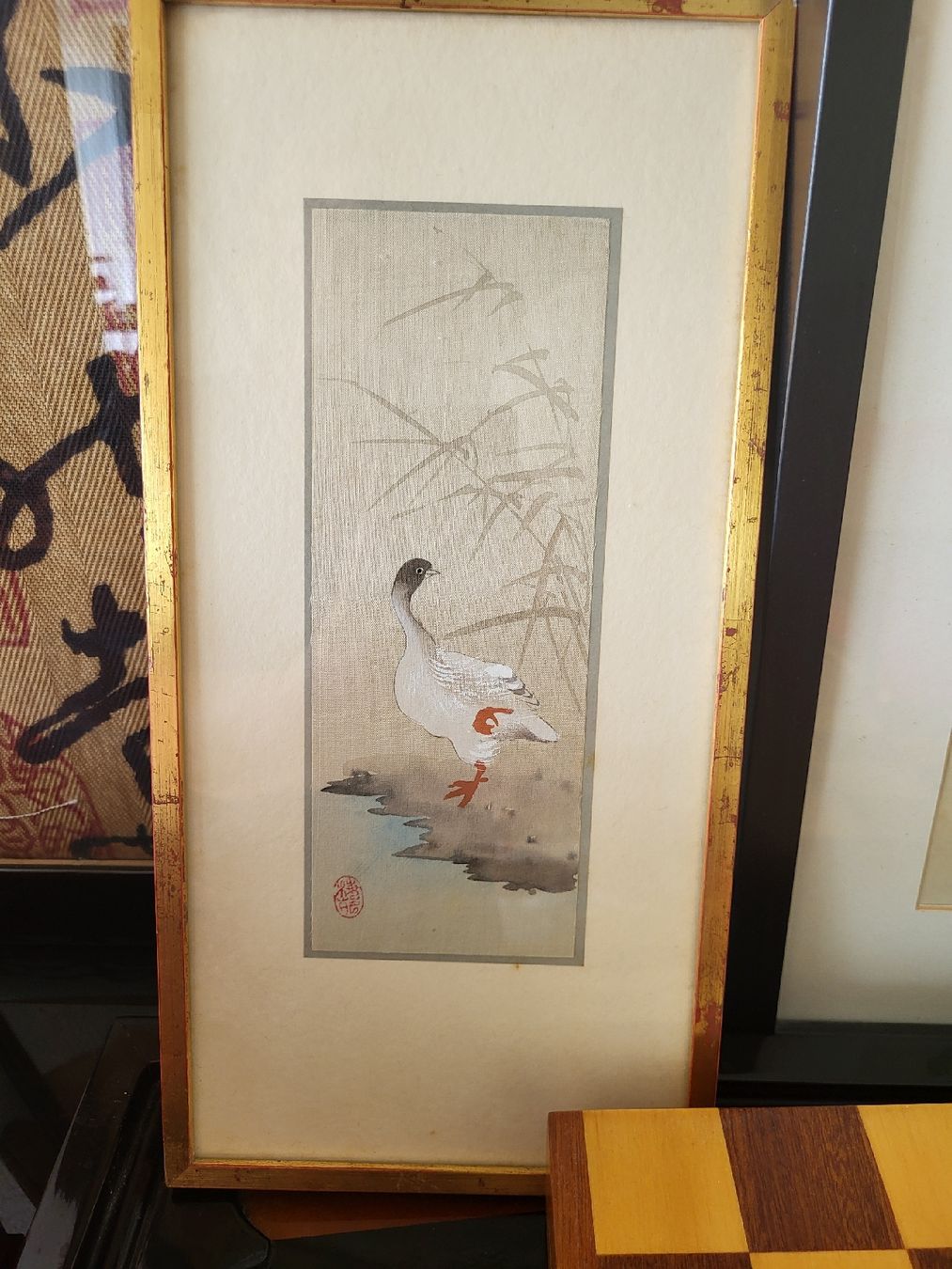Posters & Illustrations: Japanisches Bild, Vogel am Wasser, mit Rahmen,  – D'occasion à Zürich par Lizi7