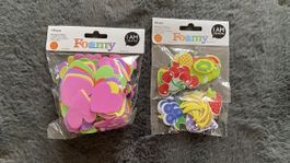 Foam Sticker Foamy Herzen und Früchte Basteln Kinder neu