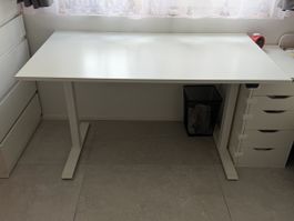 Höhenverstellbarer Schreibtisch weiss Ikea 140x70