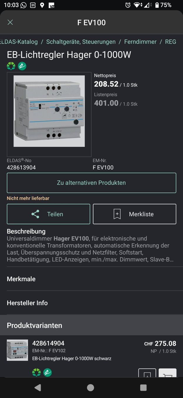 Schalter: Hager Einbau Lichtregler – Neu (gemäss Beschreibung) aus Thun von werft_thun