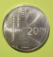 20-Franken Sondermünze, Silber 1991
