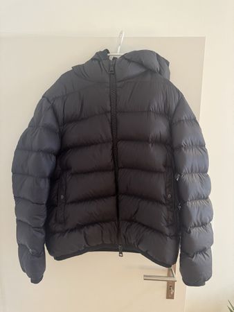 Moncler Daunenjacke / Puffer Jacket Schwarz mit Kapuze – Grö