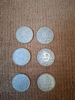 6x 1 Franken Stk. Schweiz, verschiedene Jahrgänge, Konvolut