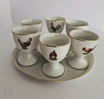Vintage 8-teiliges Eierbecher Set Rieber & Co. Porzellan