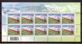 2012, 100 Jahre Jungfraubahn, Kleinbogen **