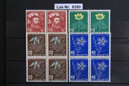 PJ 1949 Serie Viererblöcke Postfrisch **            Los 6390