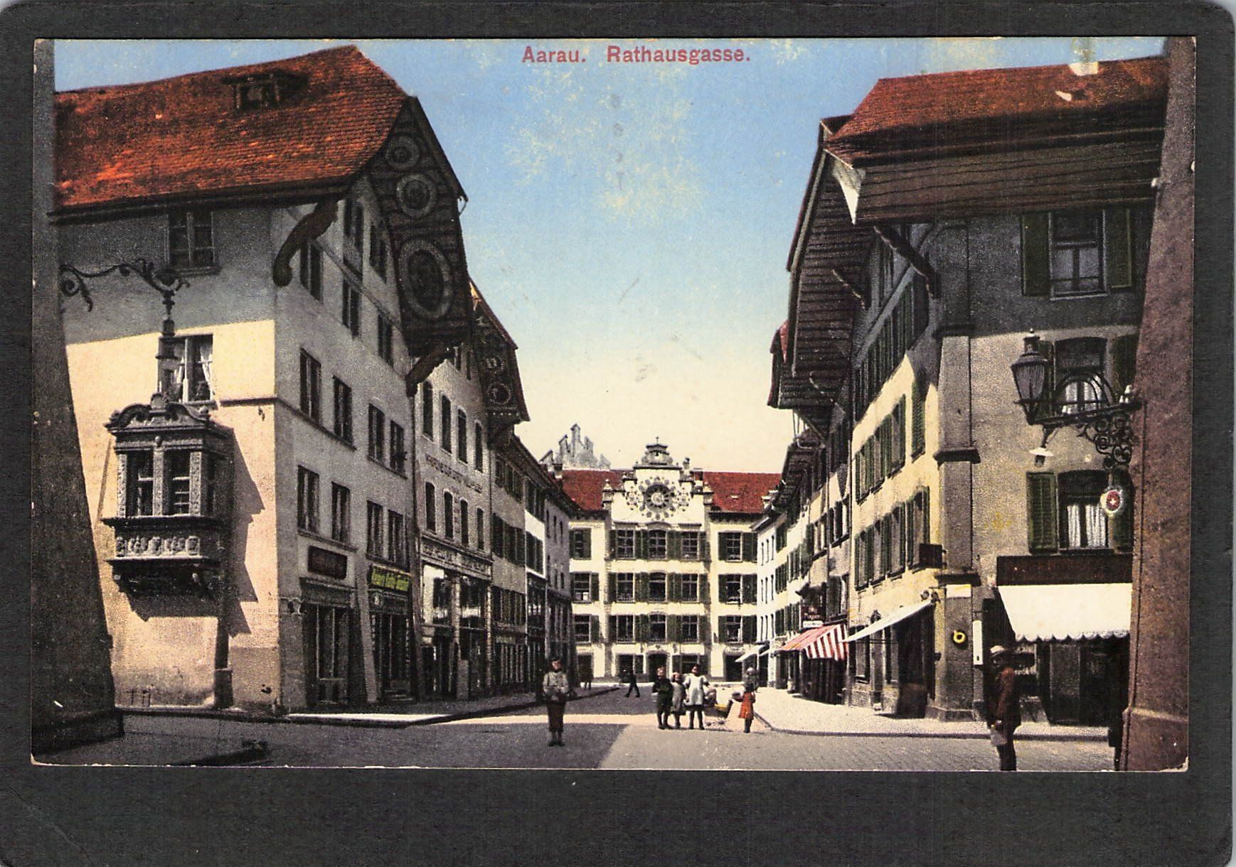 Ansichtskarten: #Aarau Rathausgasse , gel. 1927 – Gebraucht aus Reichenburg von Pipo-67