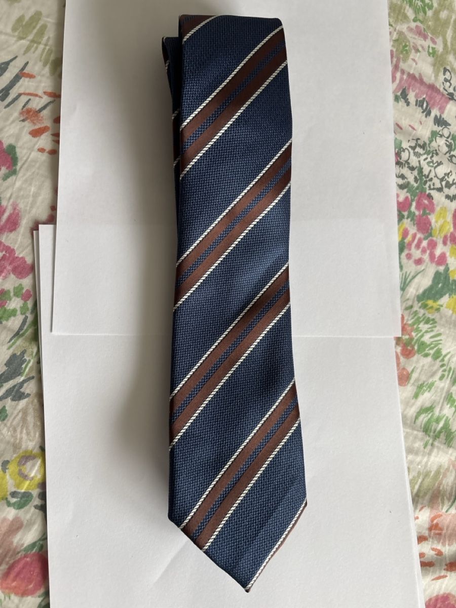 Cravatte: Next Tailoring Tie Blue Brown Striped Pattern Accessory – Nuovo (secondo la descrizione) da Basel venduto da sid160 2