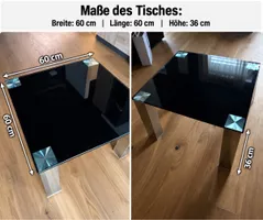 Couchtisch Glas schwarz 60x60x36 cm guter Zustand