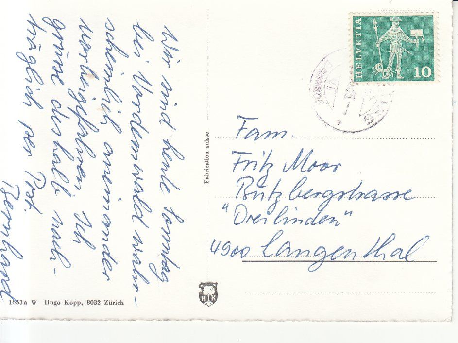 Cartoline postali: Brugg 1965 – Usato da Bürglen TG venduto da StampGraf 1