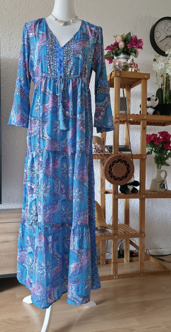 Vestiti: Maxi Dress Boho Print Blue Size M 130cm Length – Nuovo (secondo la descrizione) da Klingnau venduto da fairy.princess