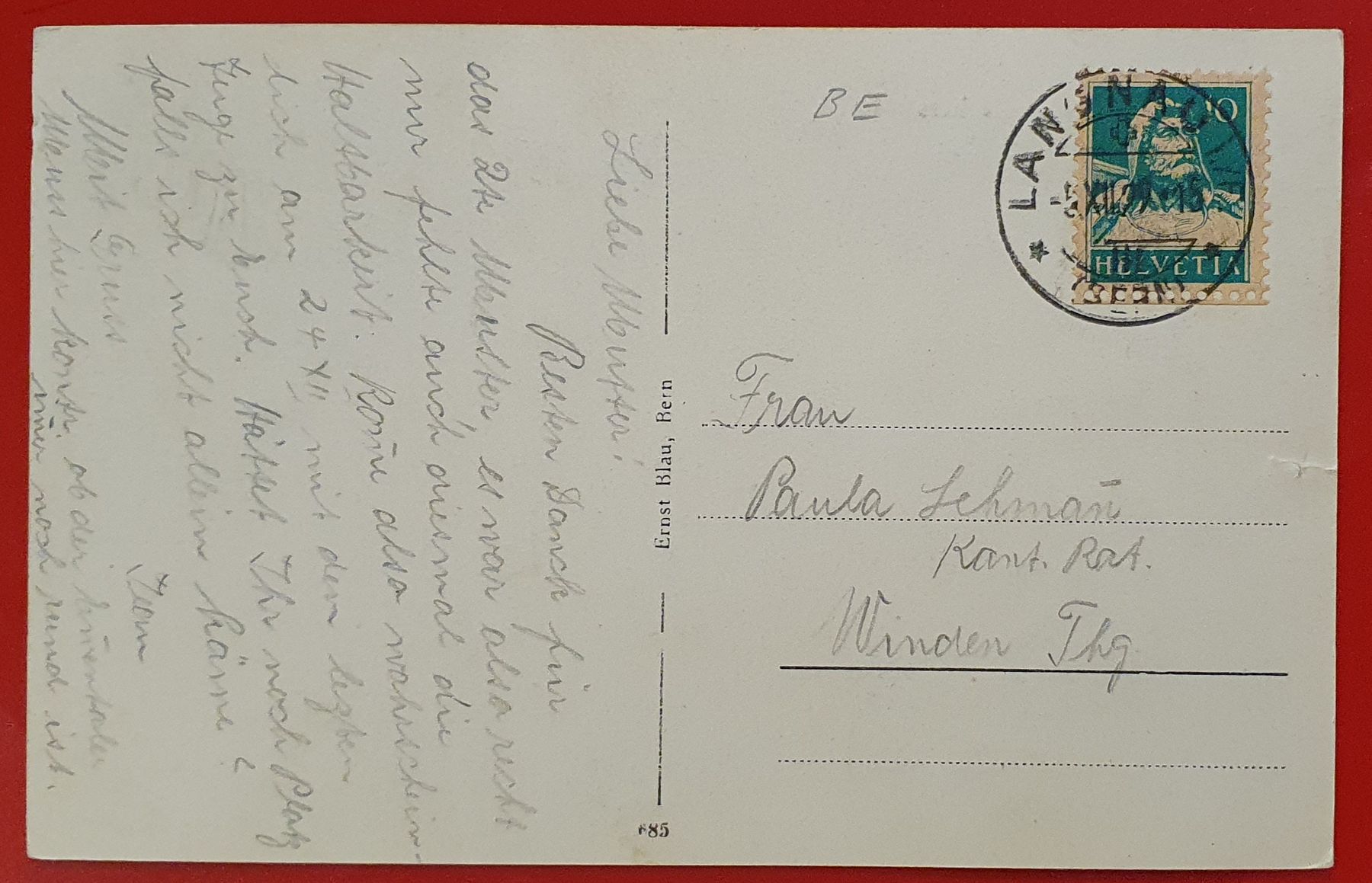 Cartoline postali: Langnau i.E. - Gerberstrasse – Usato da Kreuzlingen venduto da Rschweiz1 1