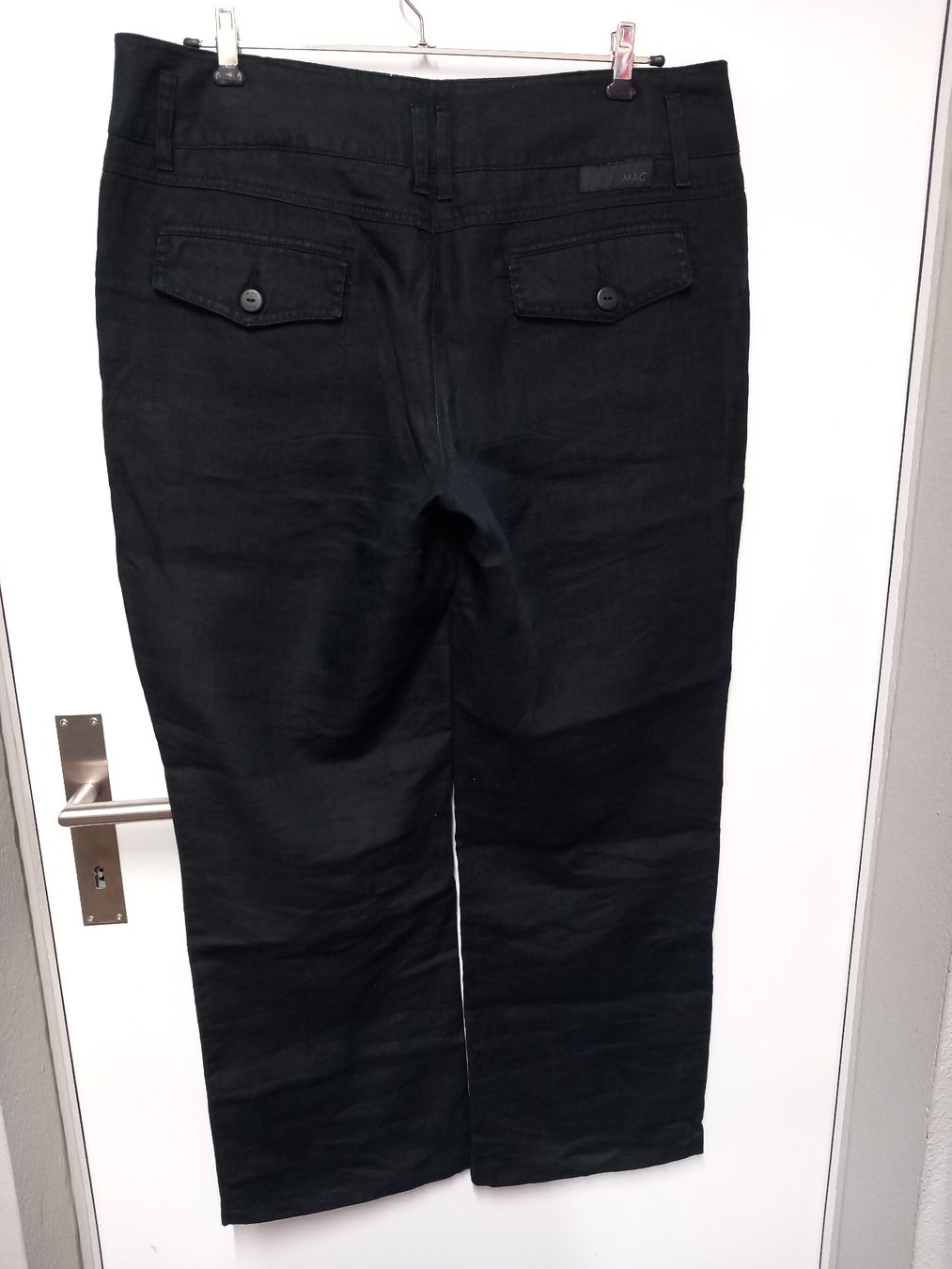 Pantalons: MAC Leinenhose Gr.42 schwarz, elegant – D'occasion à Gwatt (Thun) par umwelt-brocki 1