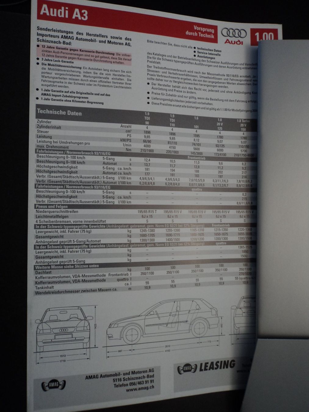 Audi Documenti: Prospekt Mappe Audi A3 1999 – Usato da Schwarzenburg venduto da modelCARama 7