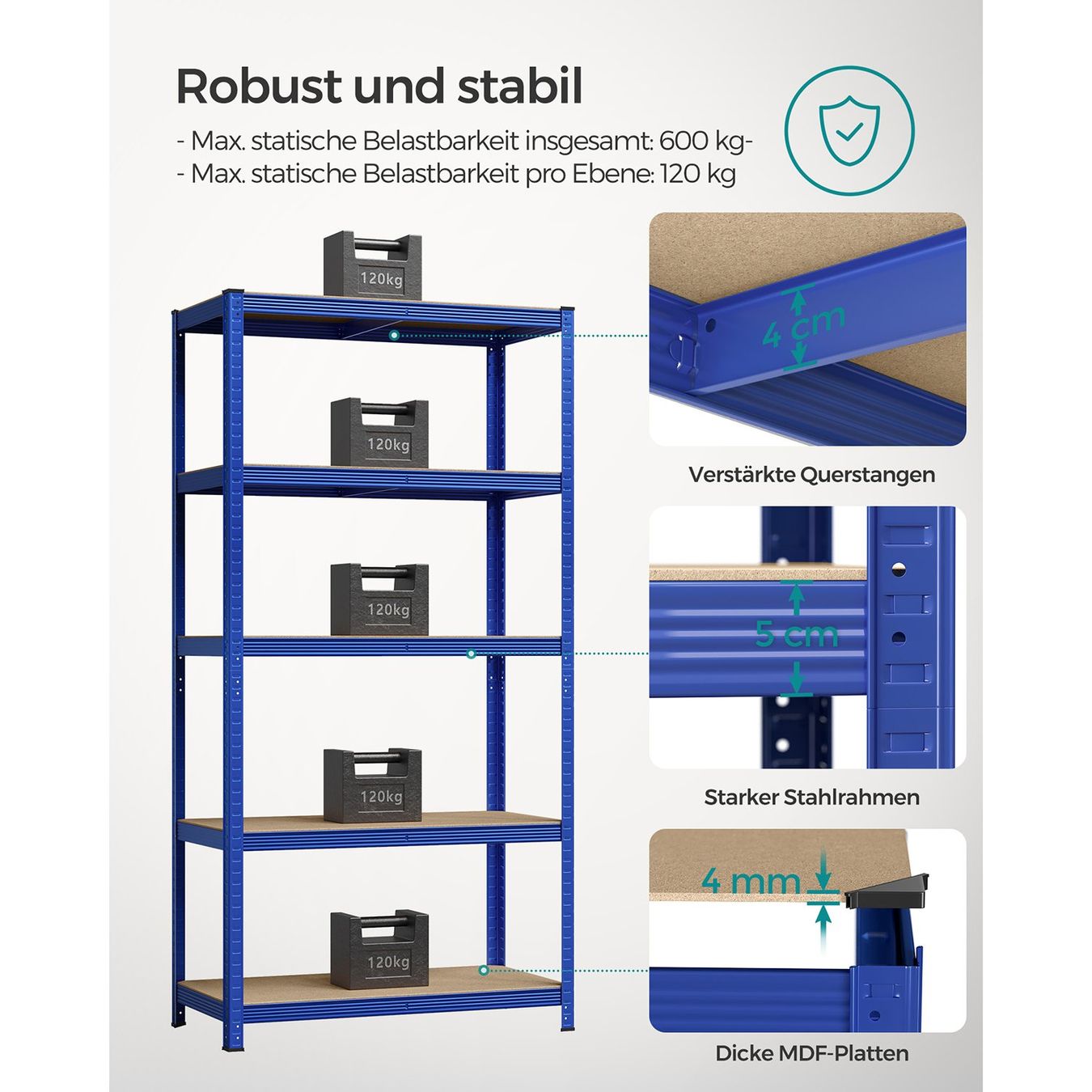 Scaffali: 2er Set Lagerregal 200 cm hoch blau – Nuovo e nell'imballaggio originale da Lachen SZ venduto da MAMORU-MOEBEL 2