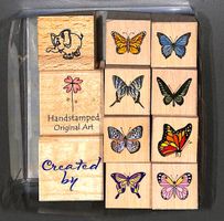 11 Stempel: Sommervögel 🦋 Holzmontierte Gummistempel
