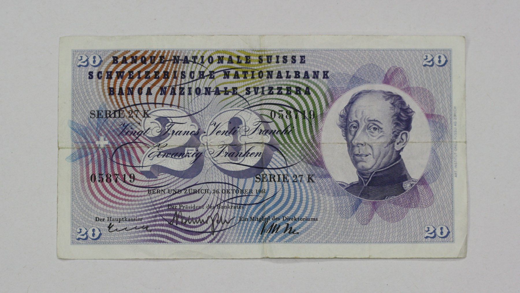 Banconote: 20 Franken Note 1961 – Usato da Chur venduto da Invinoveritas