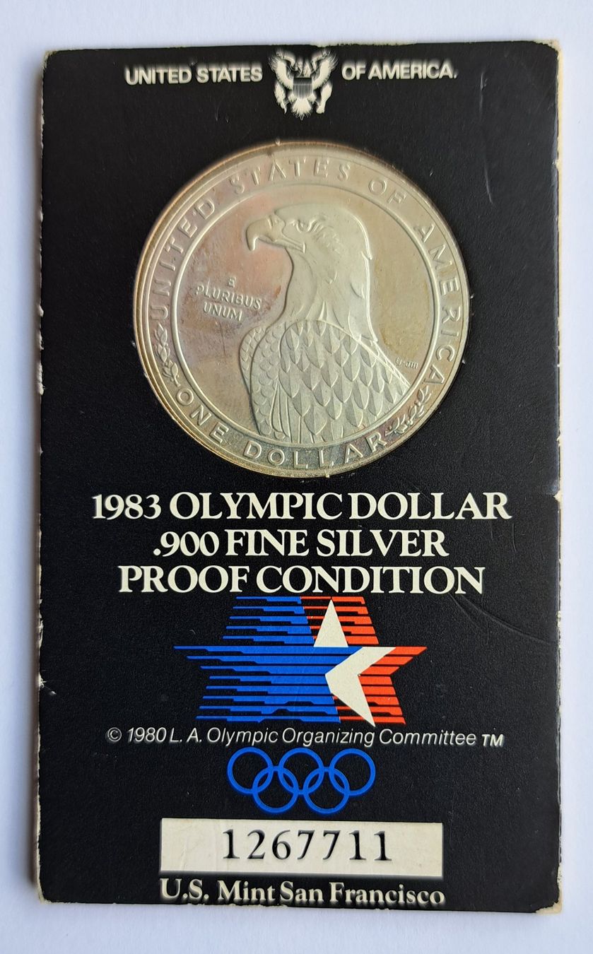 Medaillen: Olympic Dollar .900 Fine Silber 26.73 Gramm – Gebraucht aus Mollis von serik57