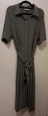 Blusenkleid aus Viskose (H&M) gr. M - grün/grau