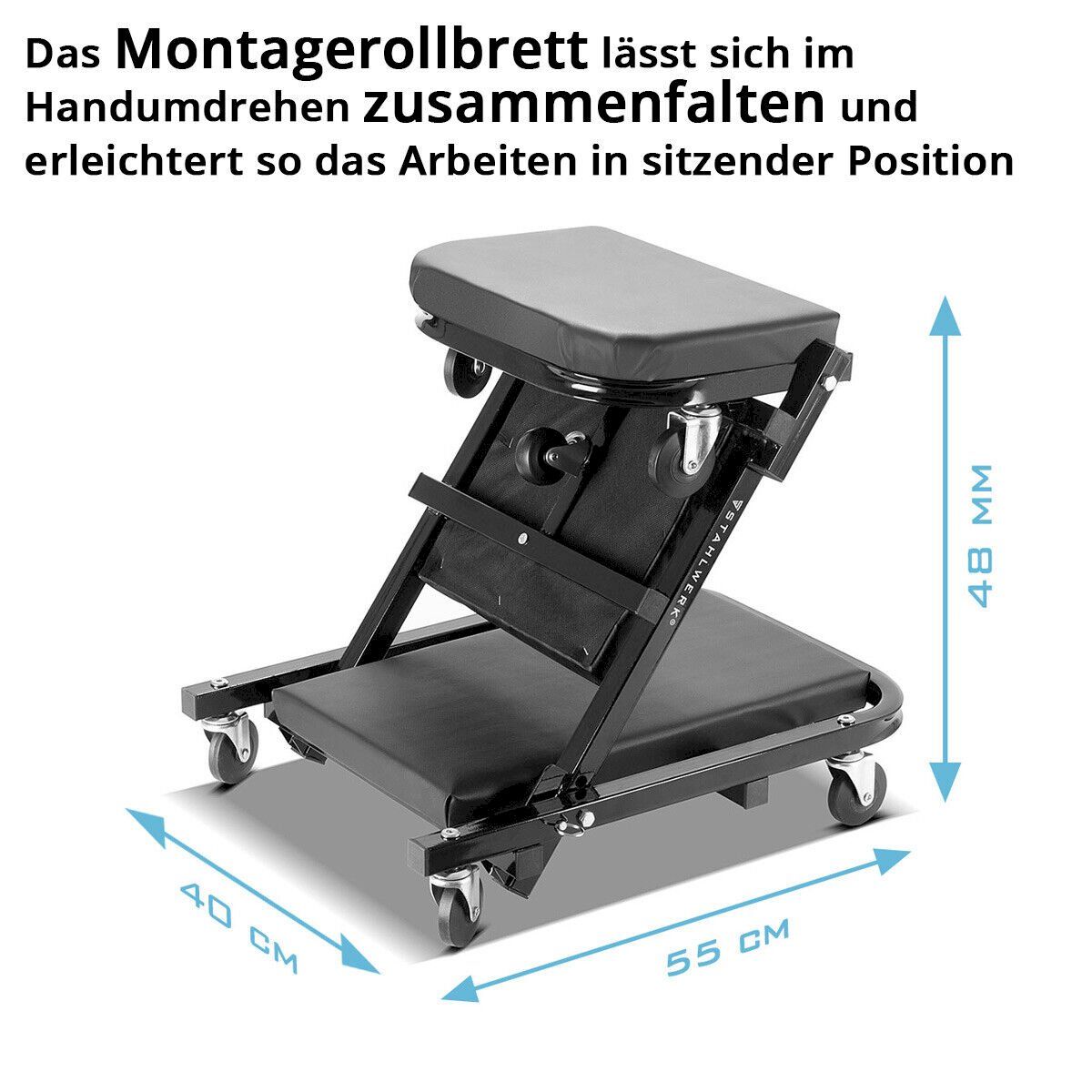 Piattaforme elevatrici & Crick: STAHLWERK 2 in 1 Werkstatthocker – Nuovo e nell'imballaggio originale da Bottighofen venduto da zaap 5