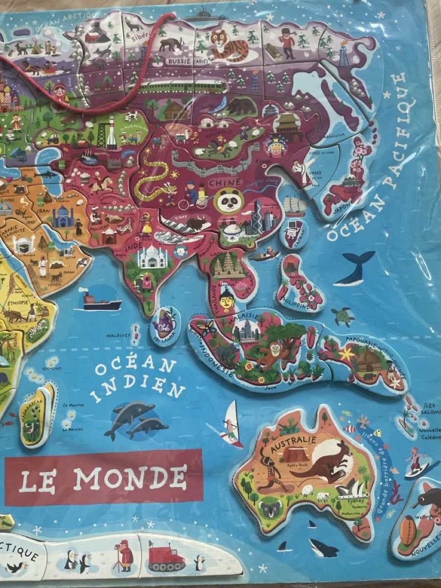 Janod Puzzle: Puzzle éducatif Janod "Le Monde" - Super état – Usato da Chigny venduto da ore_pv7g 3