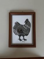 Original Nelli Naef – Scherenschnitt mit Huhn
