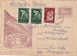 Bulgarien GS-Brief mit Zusatzfrankatur 1961
