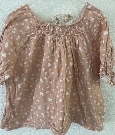 Süsse liilu Musselin Mädchenbluse Gr. 128/234🌸 Top Zustand!