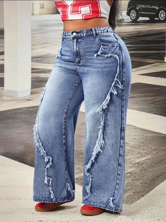 Pantalon en jean évasé taille haute neuf