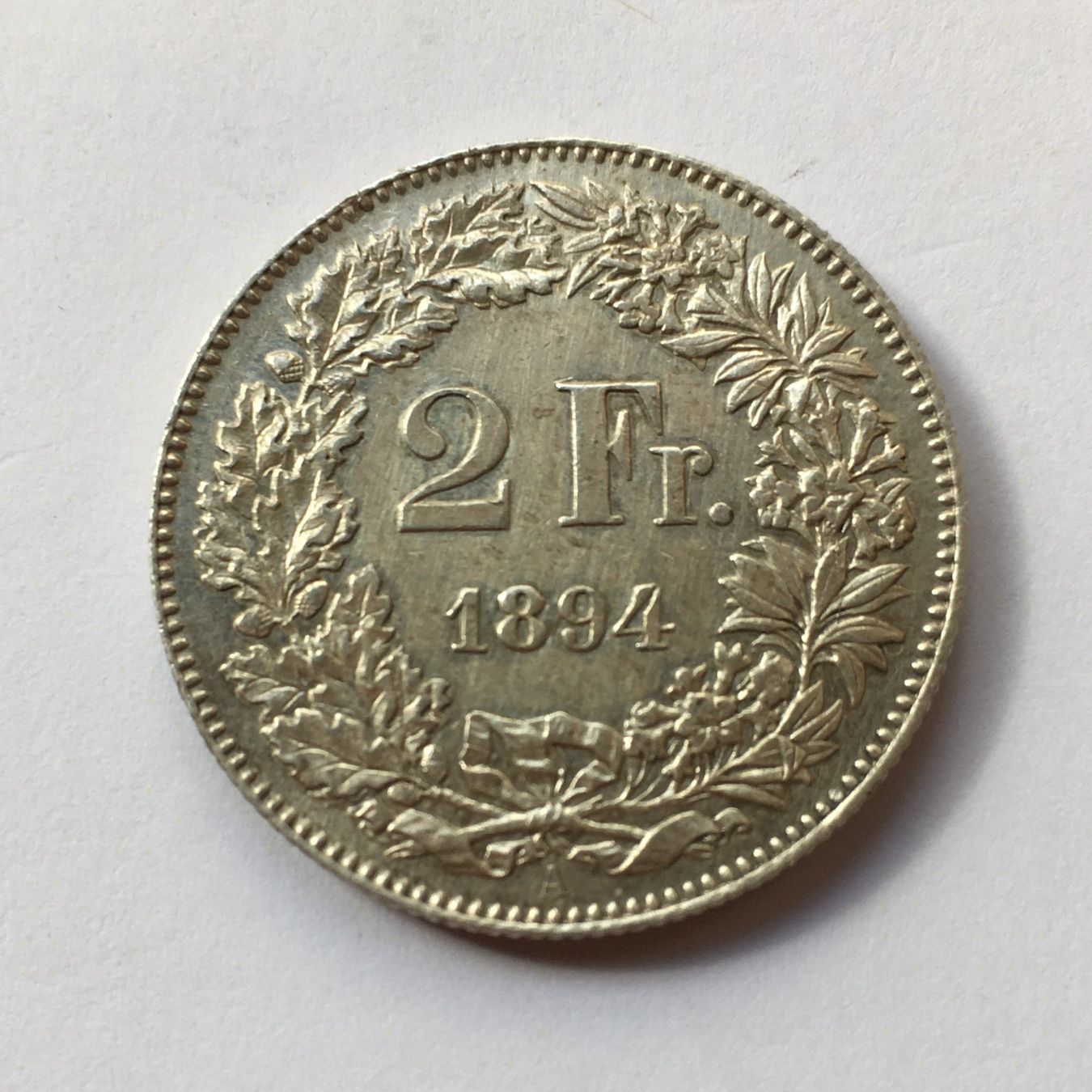 Tutti le monete: 1894 2 Franken -unz – Usato da Kirchberg SG venduto da Zenhad69